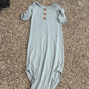 Caden Lane Light Blue Button Front Baby Gown